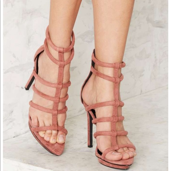 Privileged Shoes - Privileged• Lomora  Pink Suede Heeled Sandal
